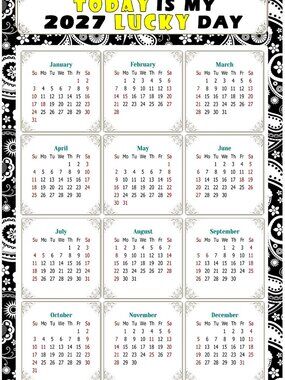 2027 Magnetic Calendar - Today is my Lucky Day - v011 5.25 x 8
